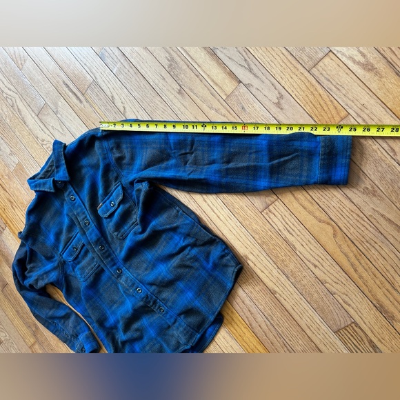 Orvis Men’s Big Bear Heavyweight Flannel Blue Gray Plaid Shirt Jacket Large - Picture 10 of 10